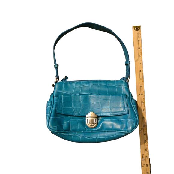 Y2K Elka Handbags Inc Vegan Faux Crocodile Pattern Shoulder Purse 90's VTG - Picture 11 of 12